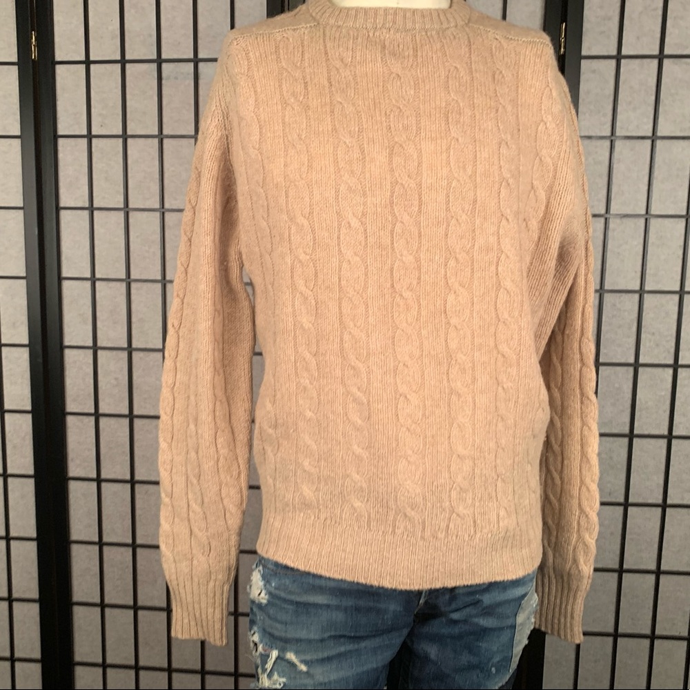 Eddie Bauer men’s wool Tan sweater size Large